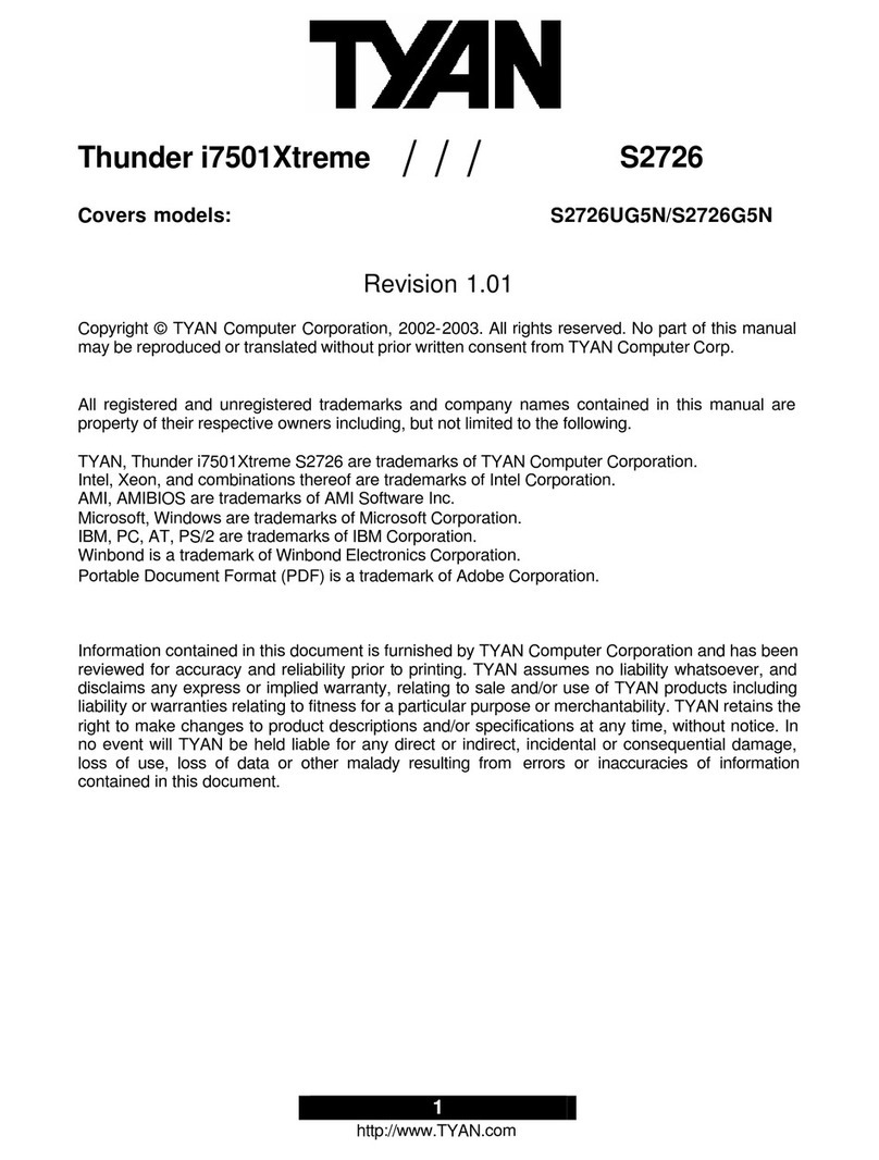 TYAN THUNDER I7501 XTREME manual