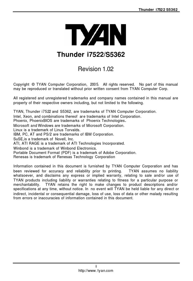 TYAN THUNDER I7522 User manual