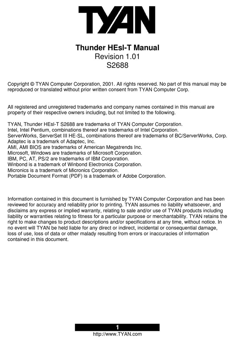 TYAN THUNDER HESL-T User manual
