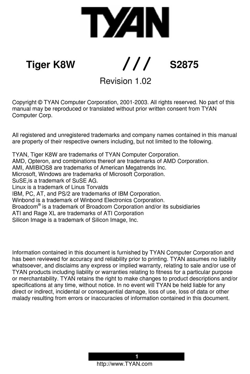 TYAN TIGER K8W manual
