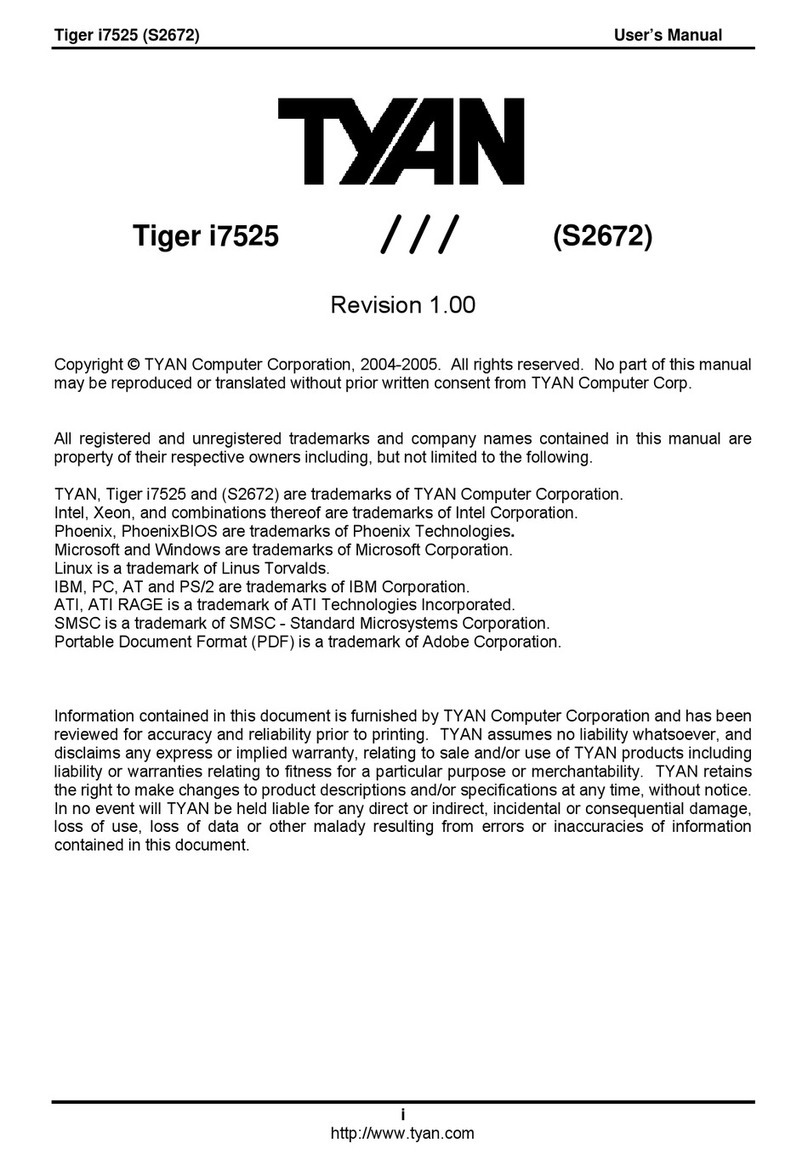 TYAN Tiger i7525 User manual TYAN Tiger i7525 User manual
