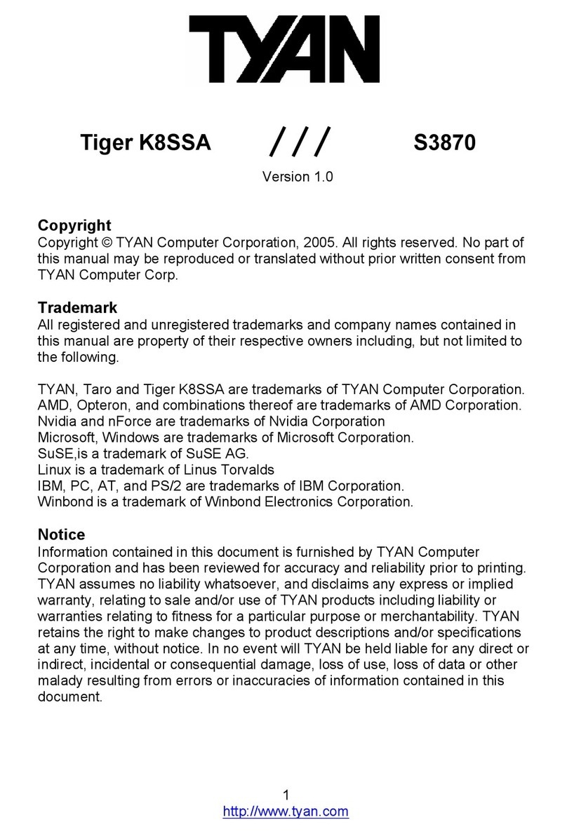 TYAN TIGER K8SSA User manual