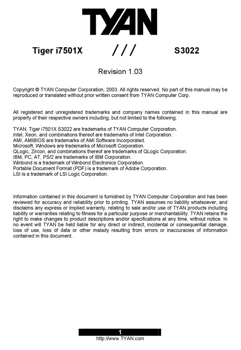 TYAN TIGER I7501X manual
