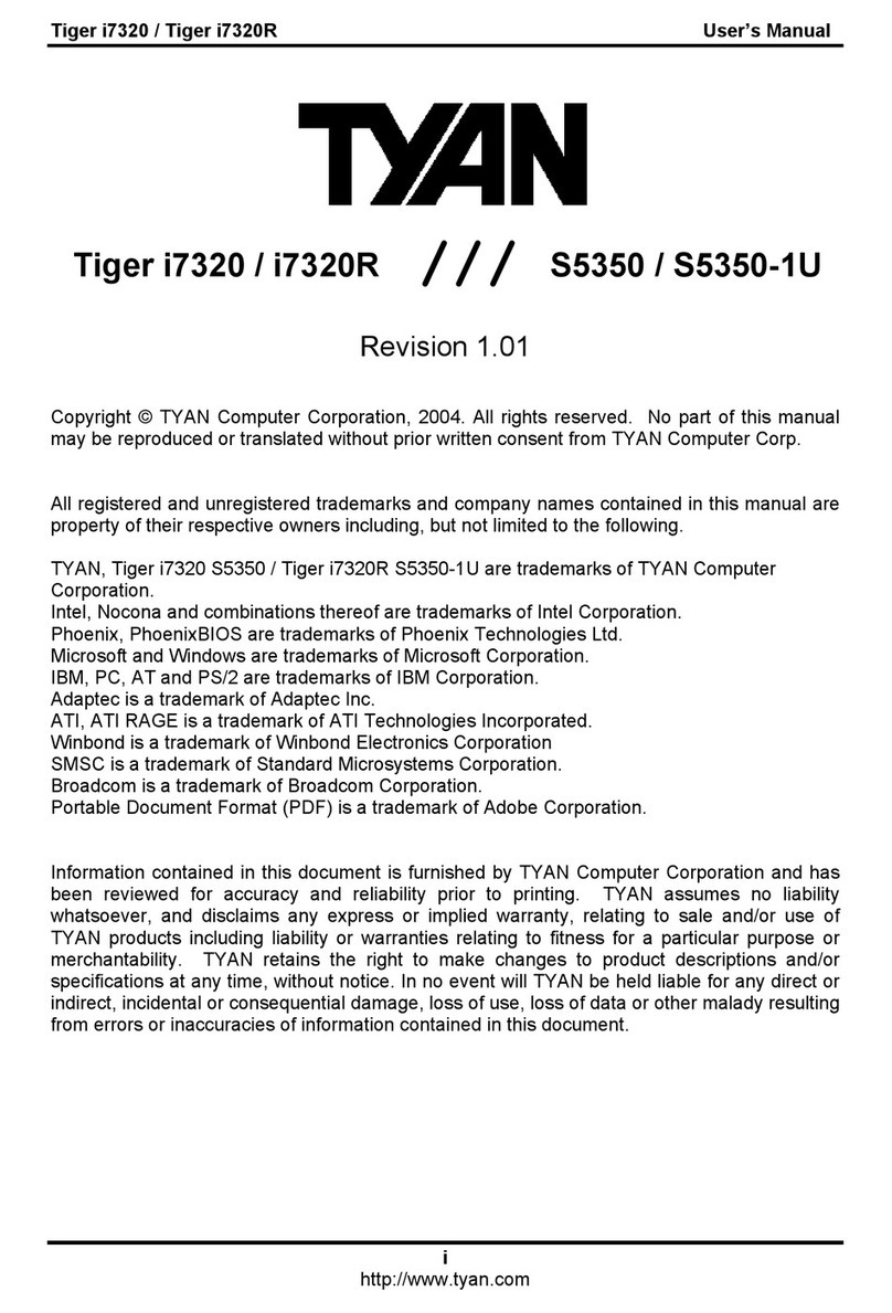 TYAN TIGER I7320, D, R, RD user manual