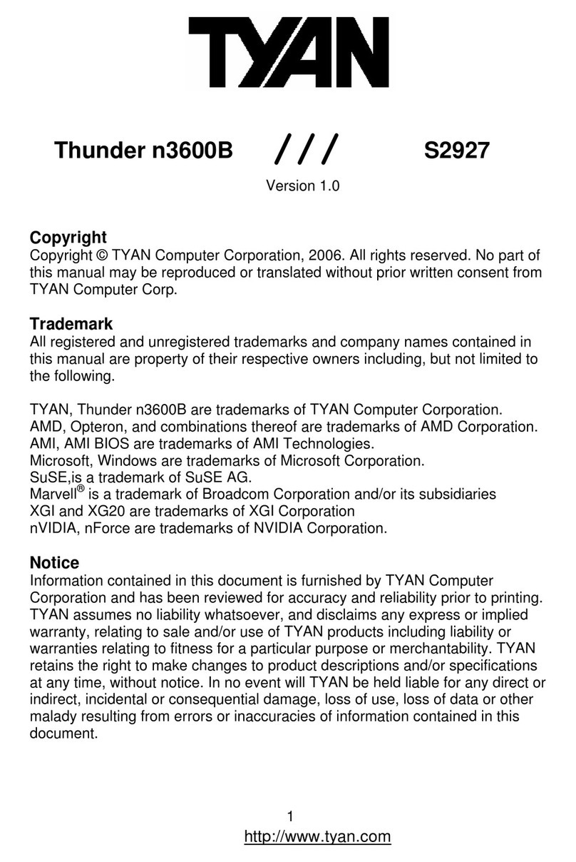 TYAN THUNDER N3600B User manual