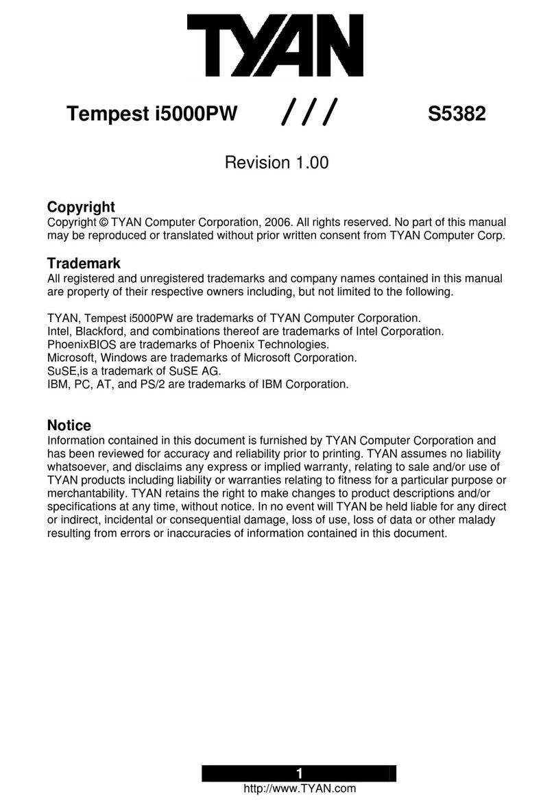 TYAN TEMPEST I5000PW User manual TYAN TEMPEST I5000PW User manual