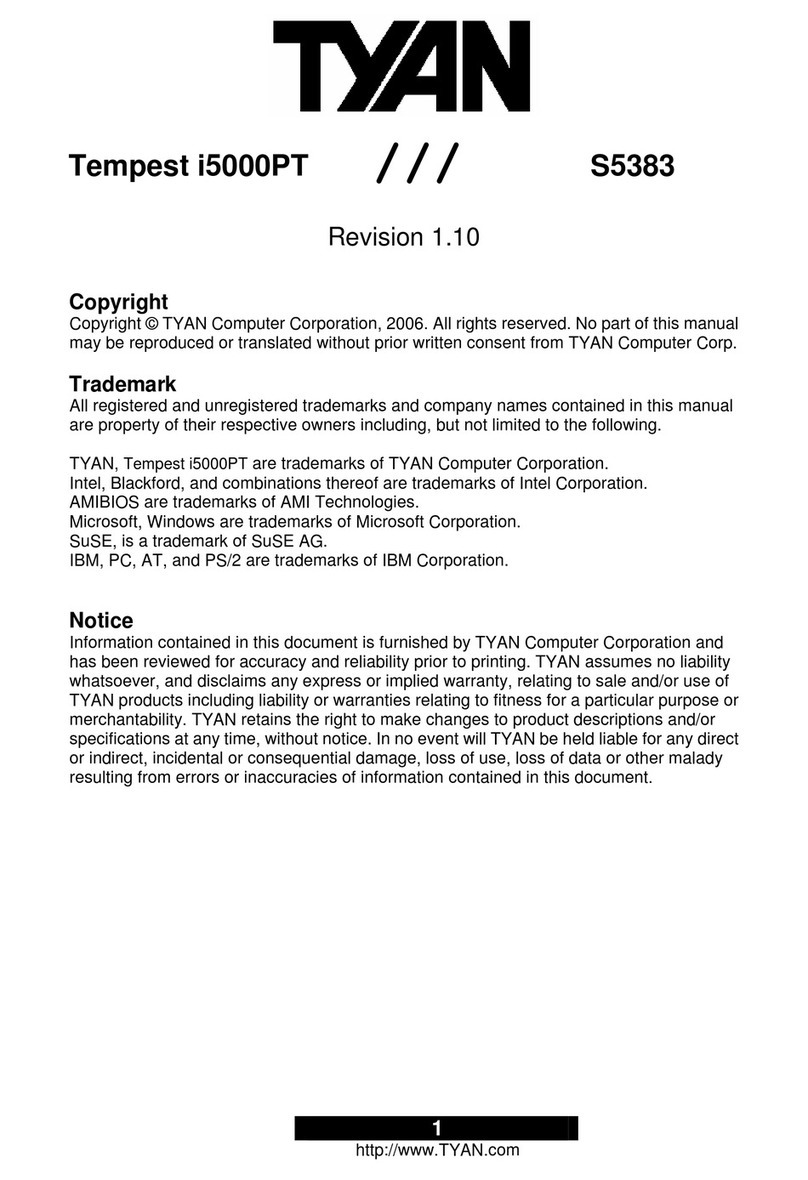TYAN TEMPEST I5000PT manual