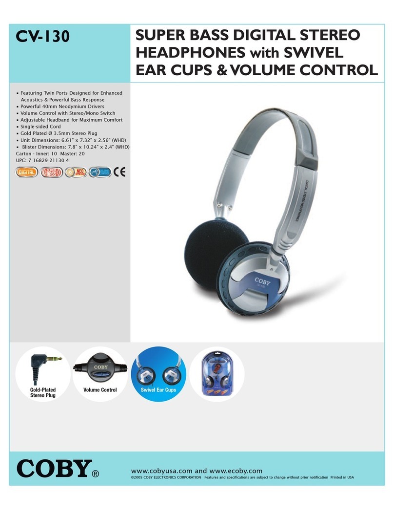 Coby CV-130 - Headphones - Binaural User manual