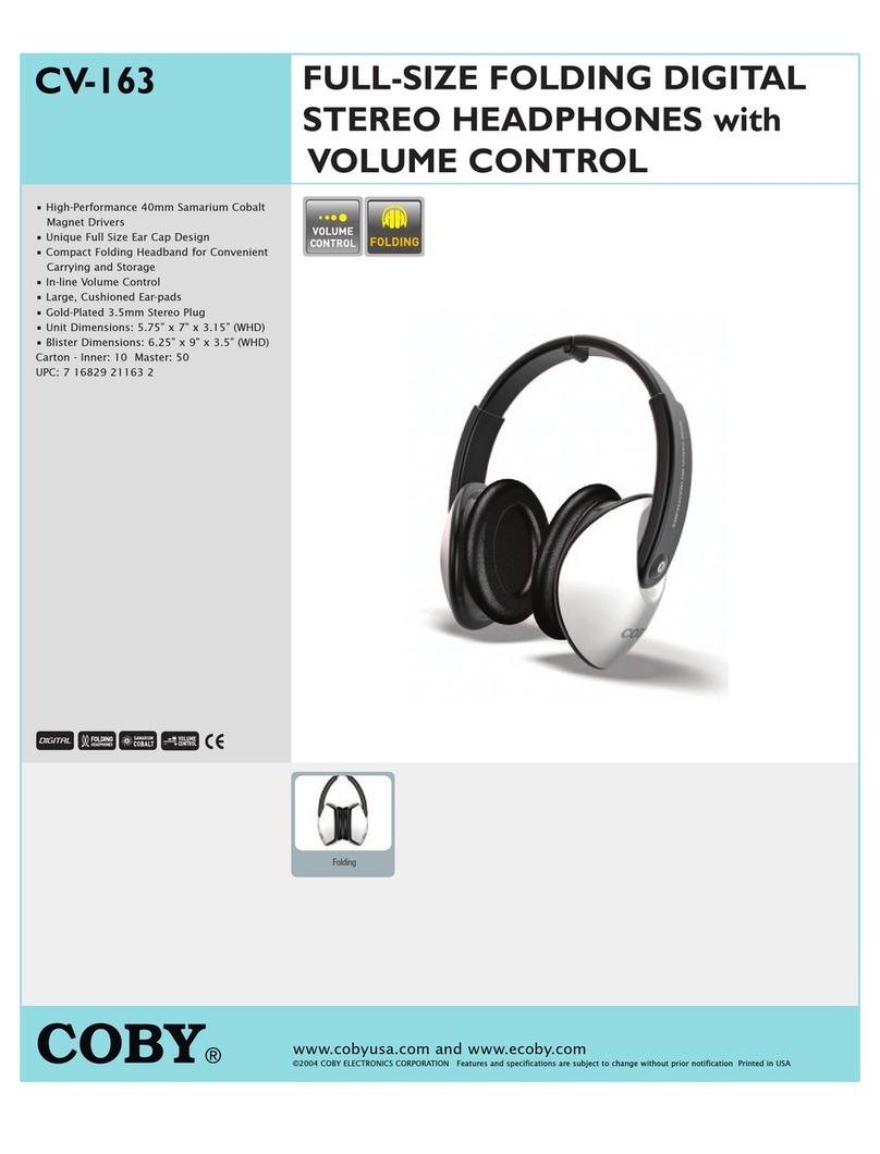 Coby CV163 - CV 163 - Headphones User manual