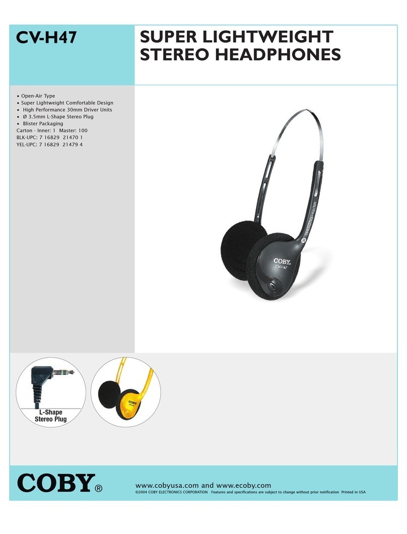 Coby CV-H47 - Headphones - Semi-open User manual