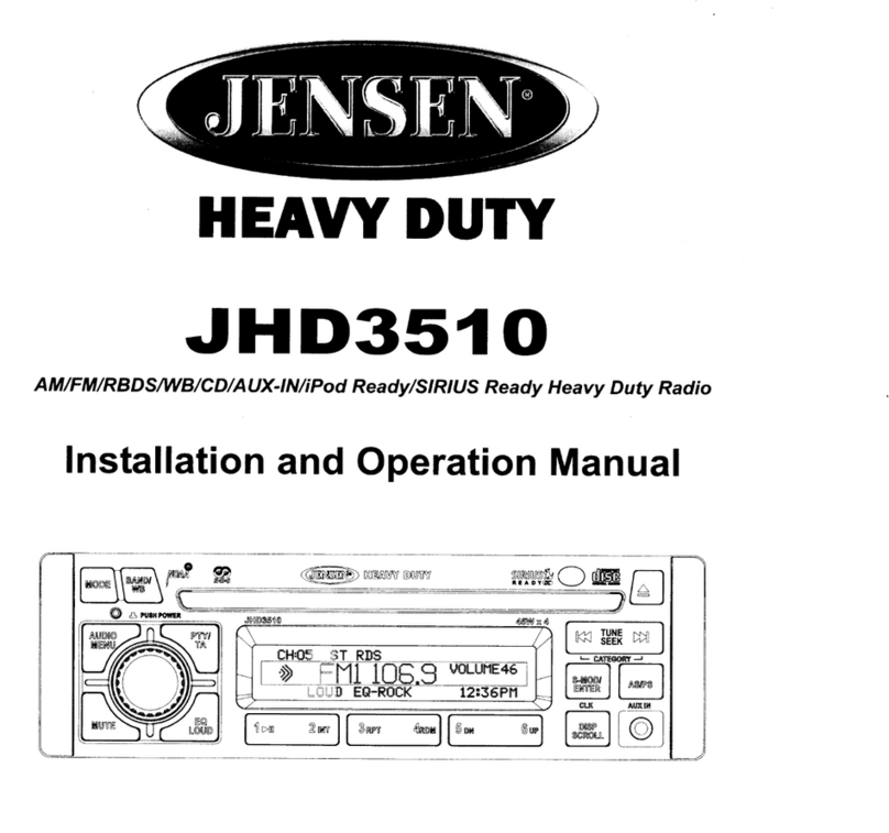 Jensen JHD3510 - Heavy Duty CD Receiver Installation and operation manual