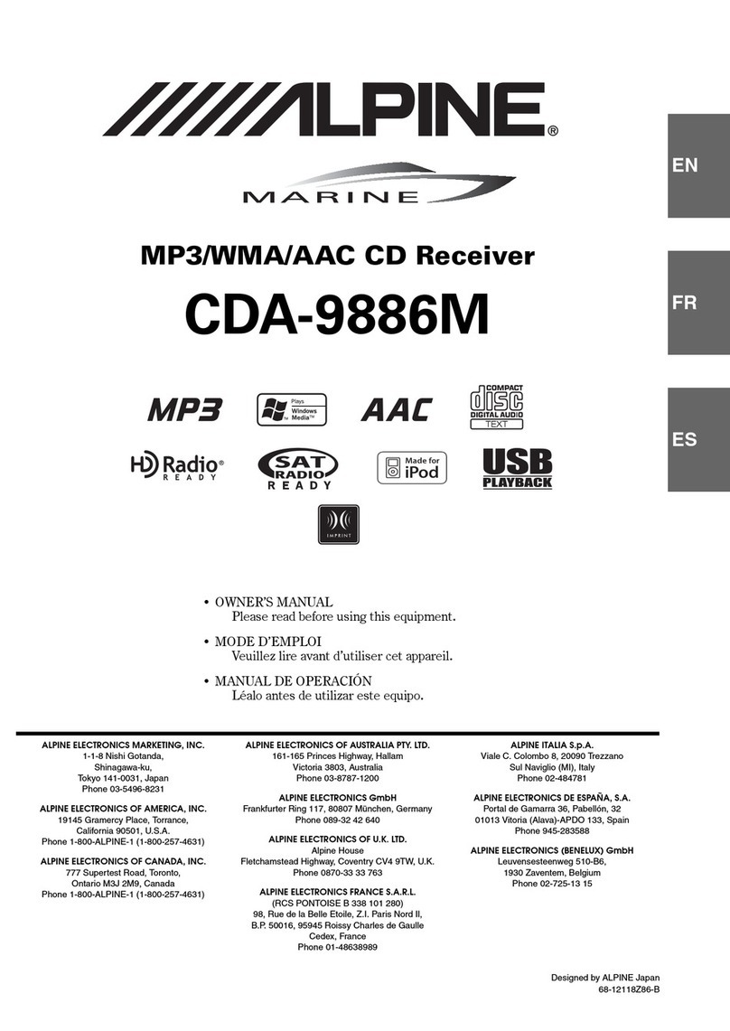 Alpine MARINE CDA-9886M User manual