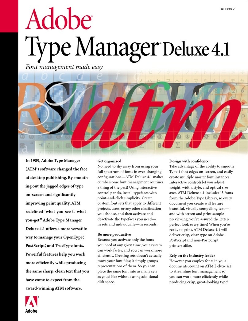 Adobe TYPE MANAGER DELUXE 4.1 User manual