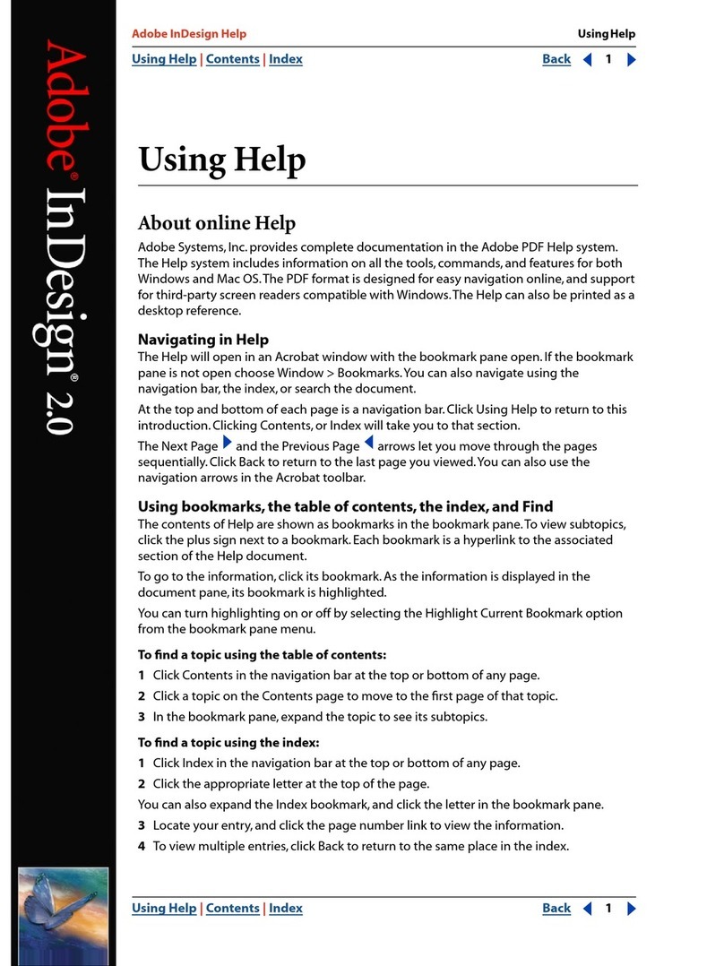 Adobe INDESIGN 2.0 - USING HELP Reference guide