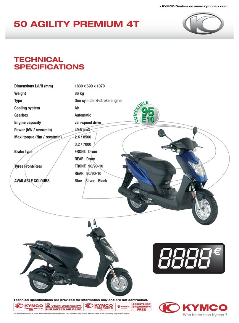KYMCO 50 AGILITY PREMIUM 4T Specifications