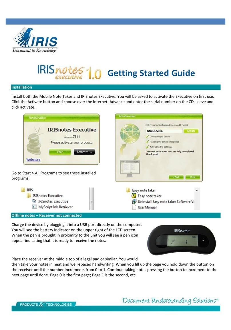 I.R.I.S. IRISNOTES EXECUTIVE 1.0 User manual