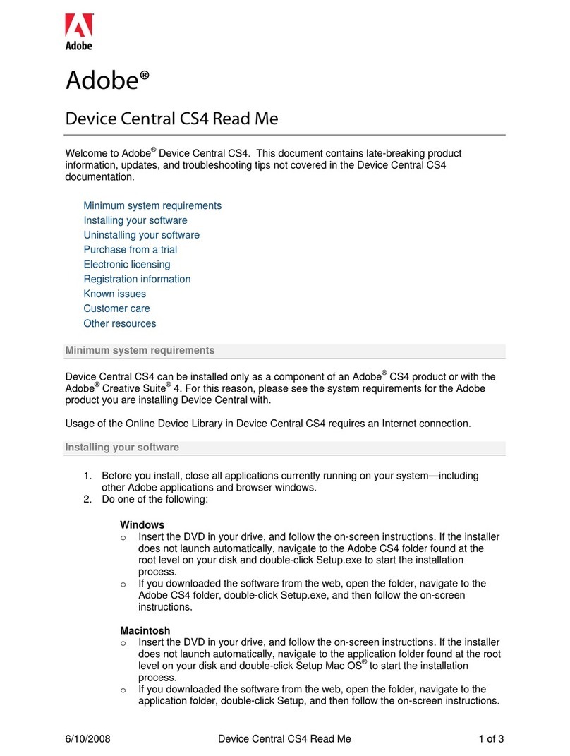 Adobe DEVICE CENTRAL CS4 - READ ME User manual