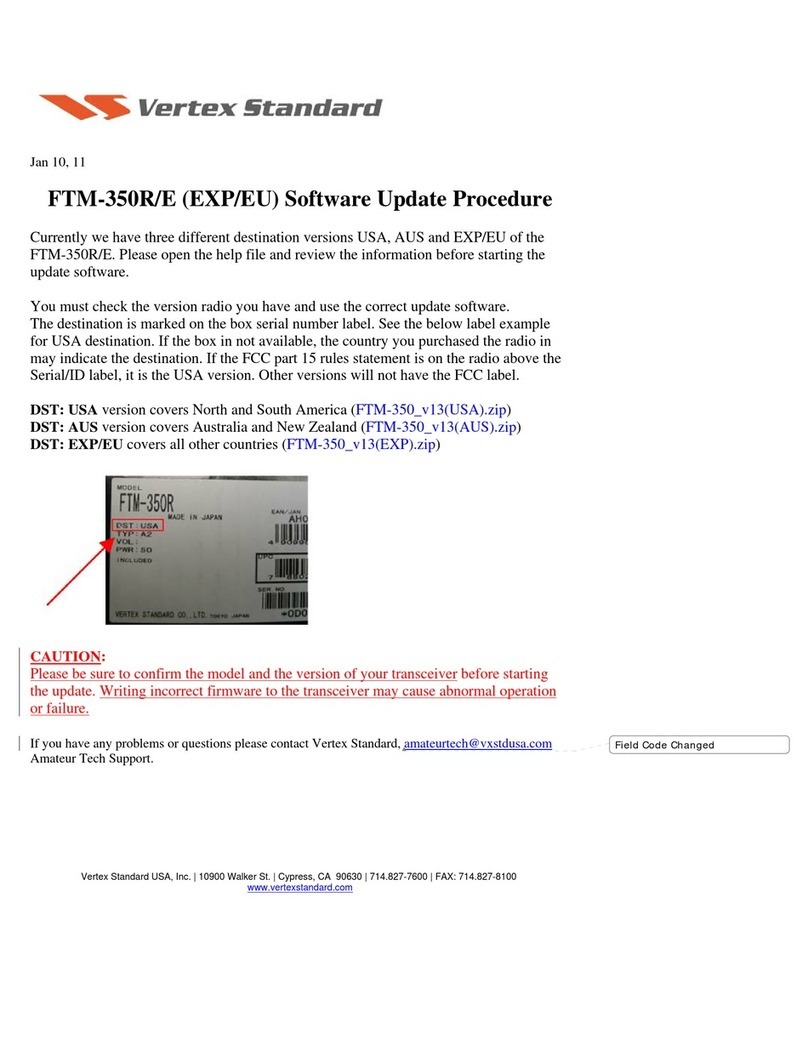 Vertex Standard FTM-350R-E - SOFTWARE UPDATE PROCEDURE... Update