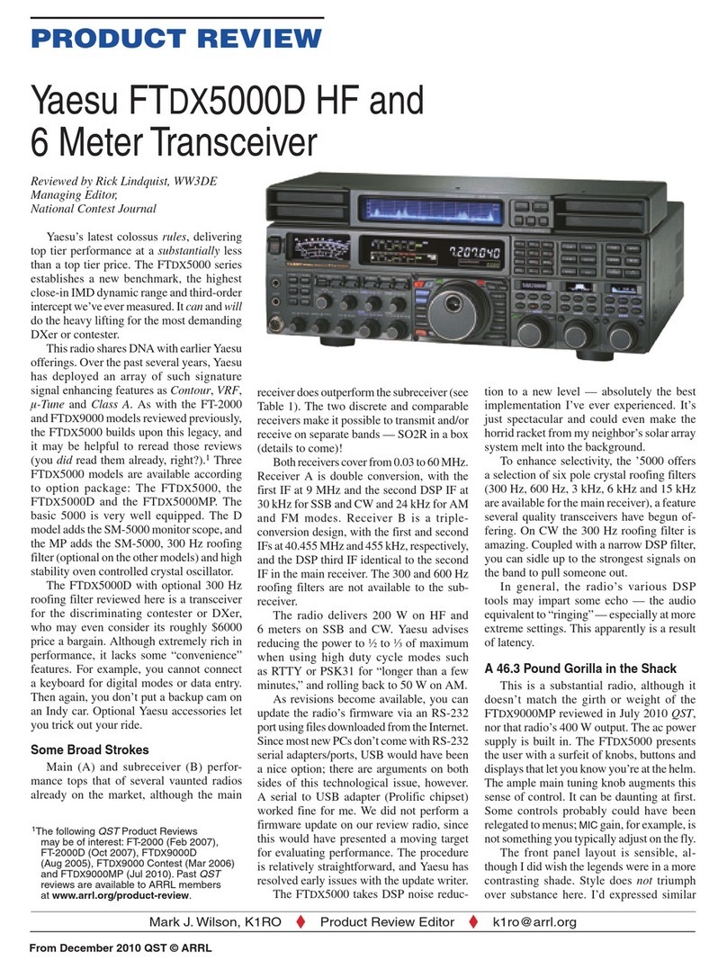 Yaesu FTDX5000D HF - PRODUCT REVIEW 12-2010 User manual