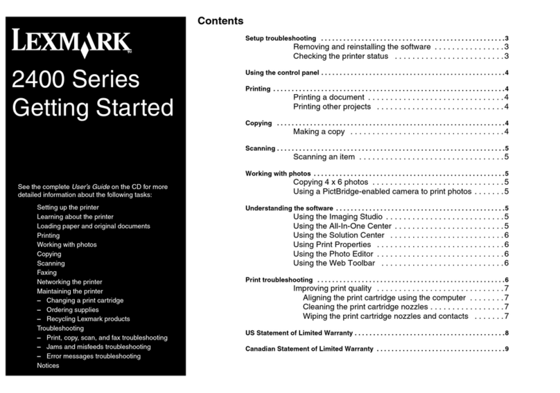 Lexmark 2470 - X Color Inkjet Getting started guide