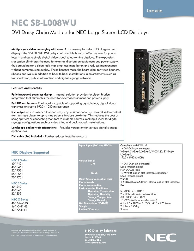 NEC MultiSync P551 Specifications