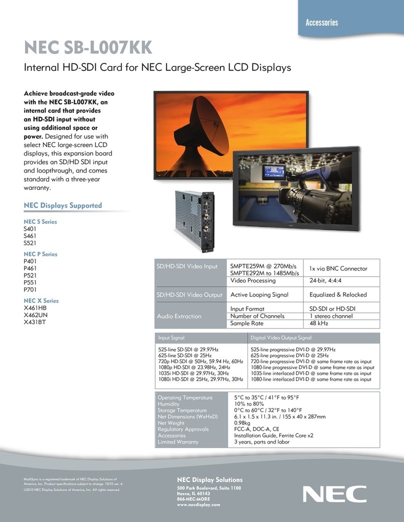 NEC MultiSync P521 Specifications