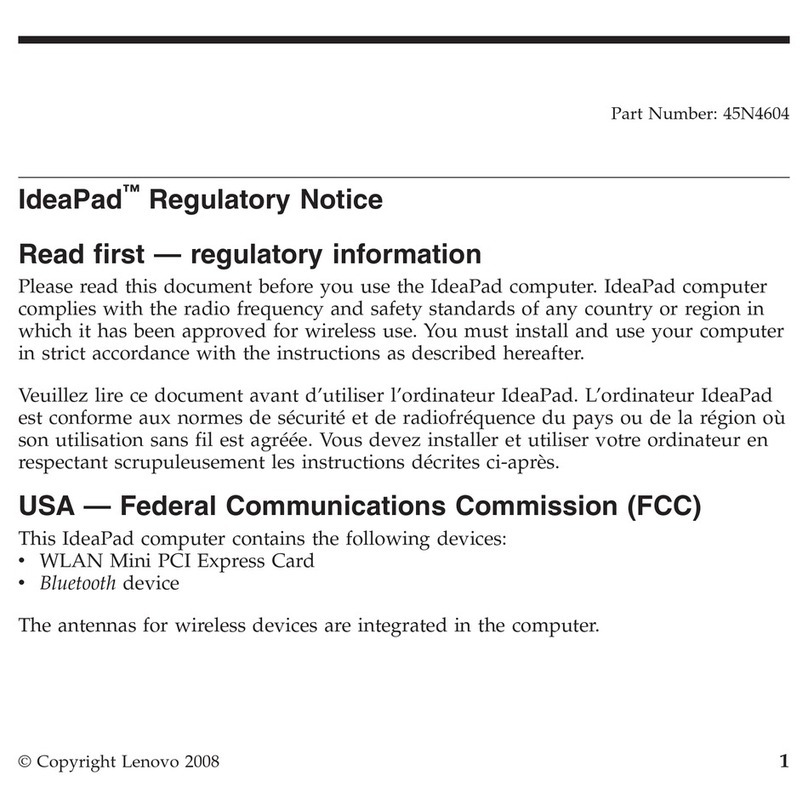 Lenovo 418734U - IdeaPad S9e 4187 Operation and maintenance manual