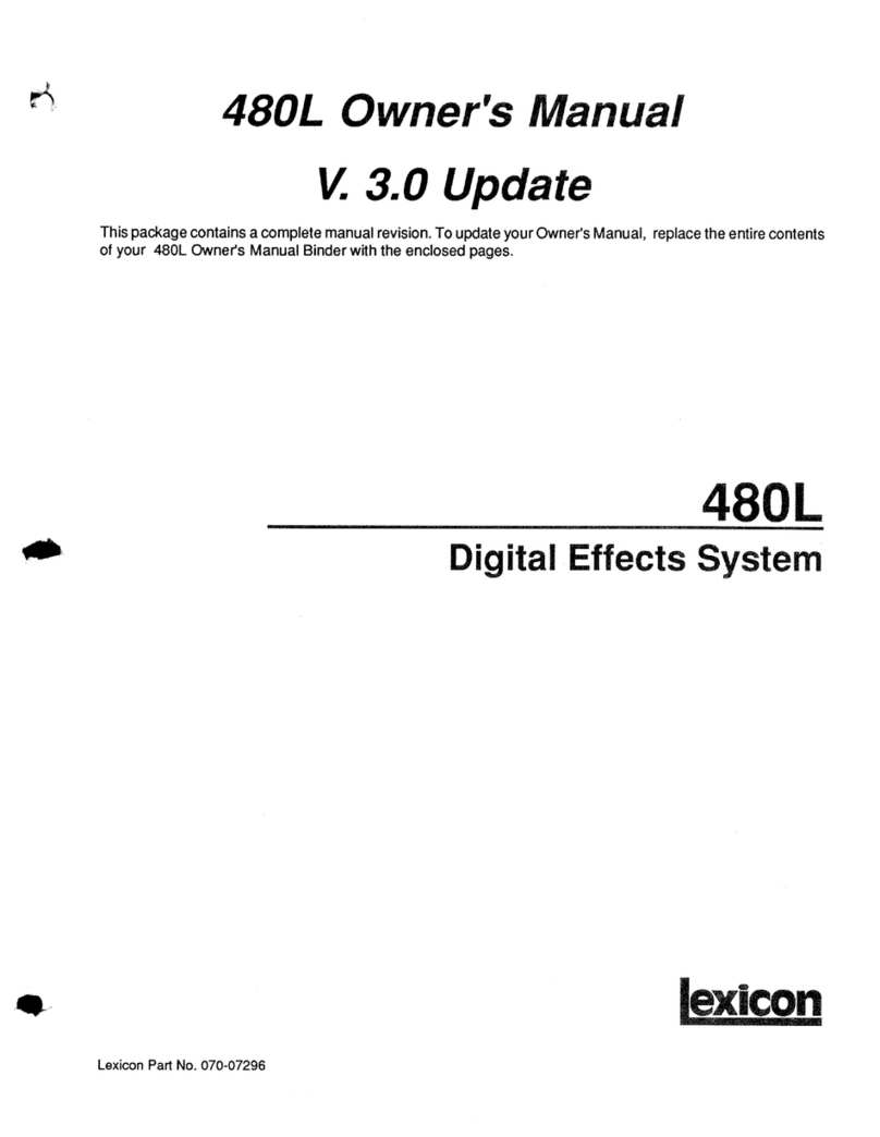 Lexicon 480L - UPDATE V3.0 owner's manual