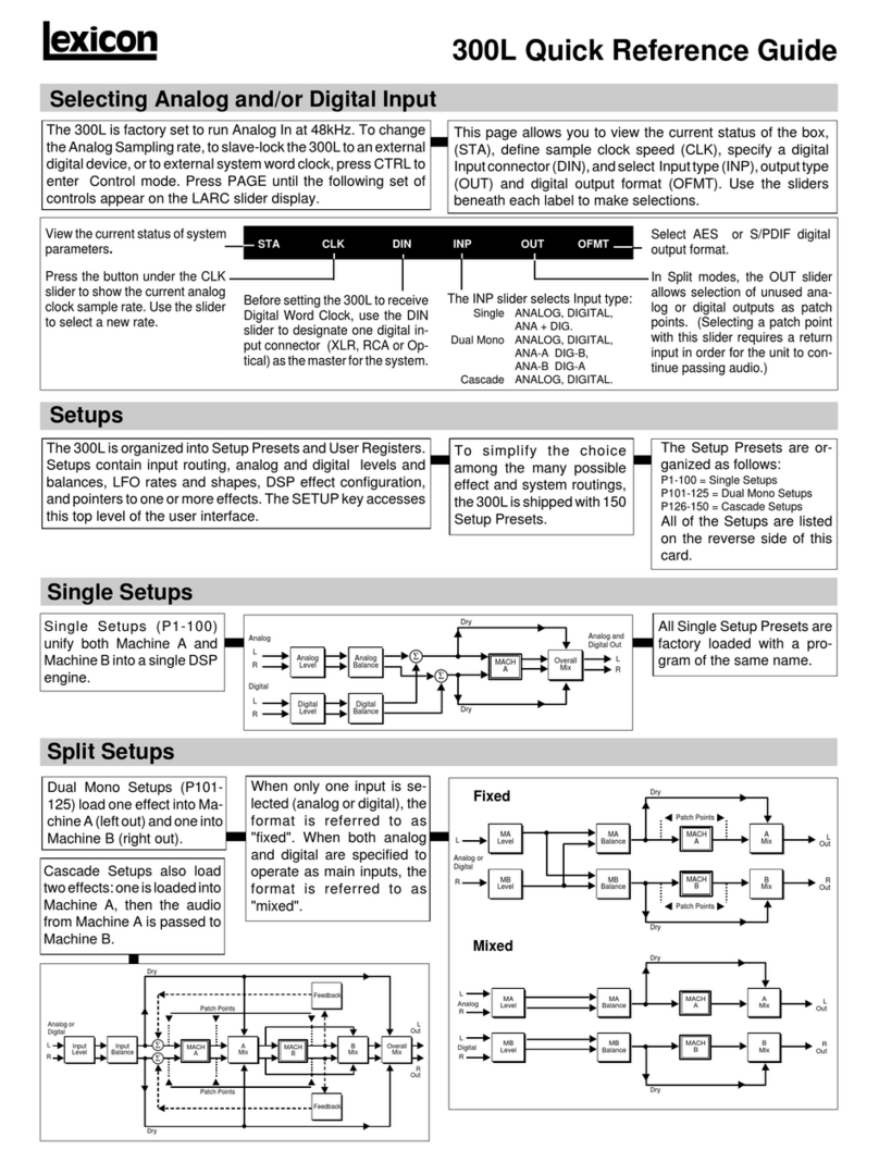 Lexicon 300L - Quick reference guide