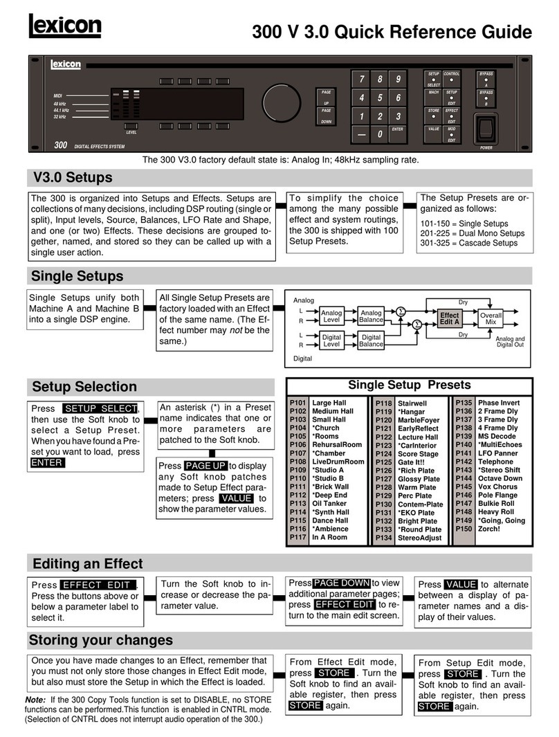 Lexicon 300 V3.0 -  GUIDE REV 1 Quick reference guide