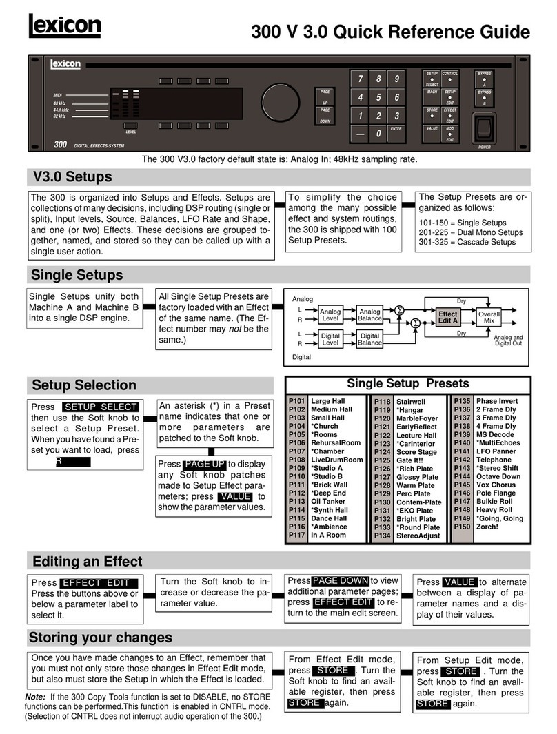 Lexicon 300 V3.0 -  GUIDE REV 1 User manual