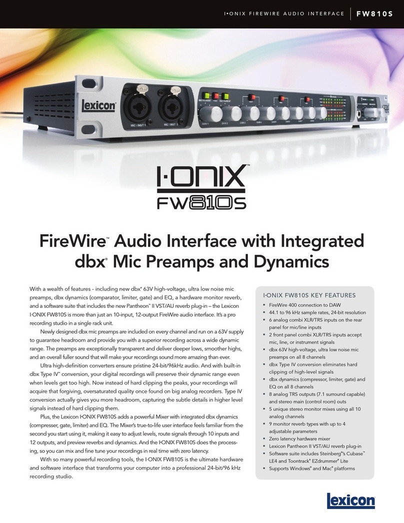 Lexicon I-ONIX FW810S - User manual