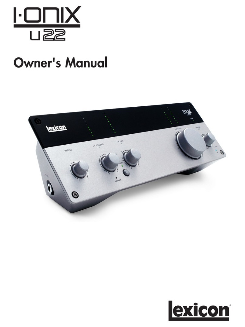 Lexicon I-ONIX U22 User manual