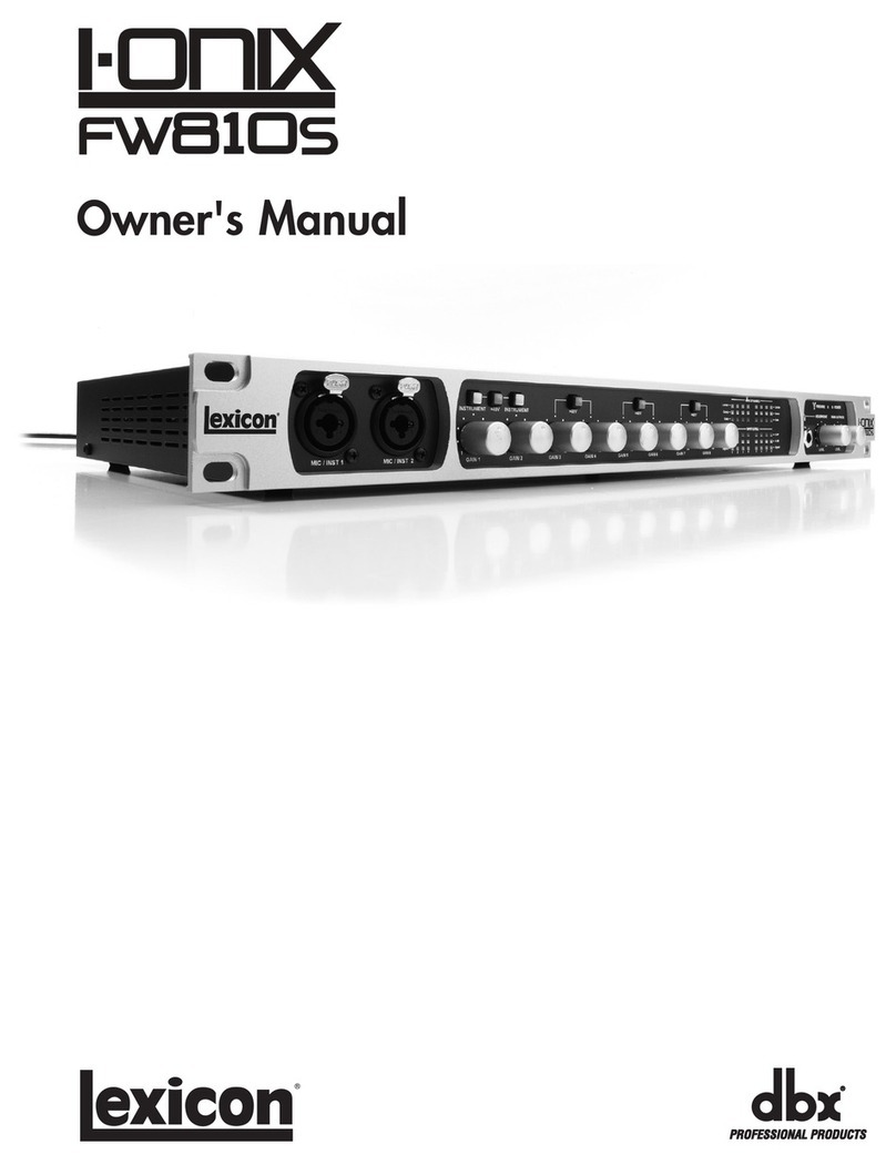 Lexicon I-ONIX FW810S - User manual