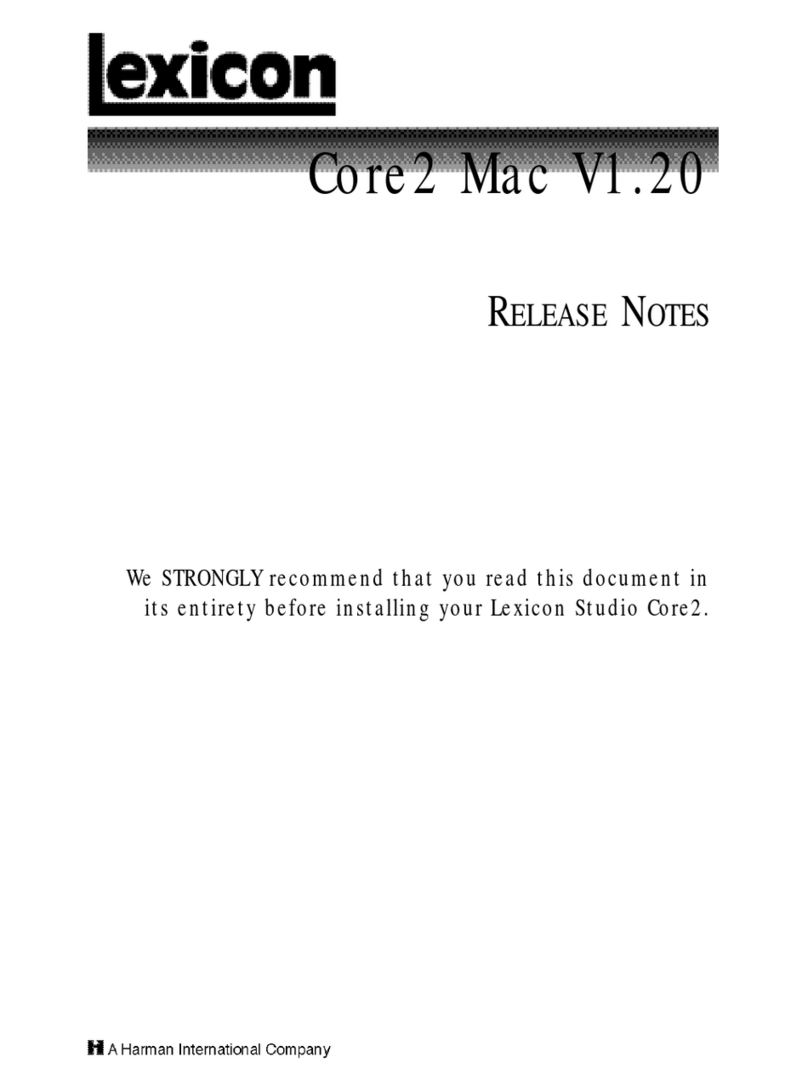 Lexicon CORE2 MAC V1.20 - RELEASE NOTES Instruction Manual