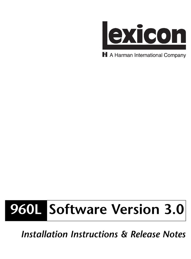Lexicon 960L V3.0 - INSTALLATION AND S REV 4 User manual