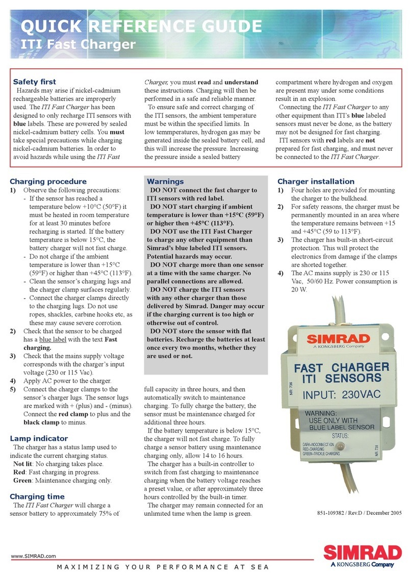 Simrad ITI FAST CHARGER - QUICK REFERENCE GUIDE REV... Quick reference guide Simrad ITI FAST CHARGER - QUICK REFERENCE GUIDE REV... Quick reference guide