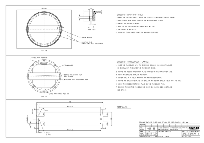 Simrad SUPPORT BEAM DRILLING TEMPLATE - SCHEMA REV... User manual
