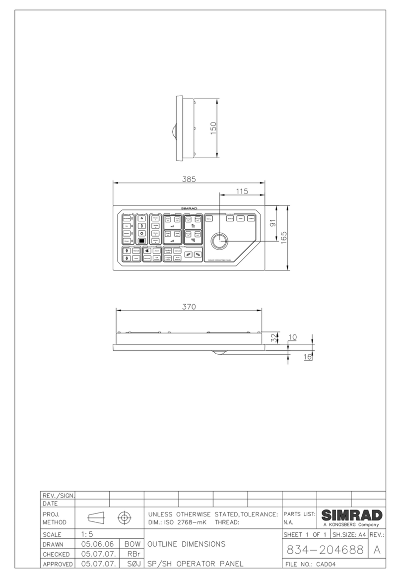 Simrad OPERATING PANEL OUTLINE - SCHEMA REV A manual