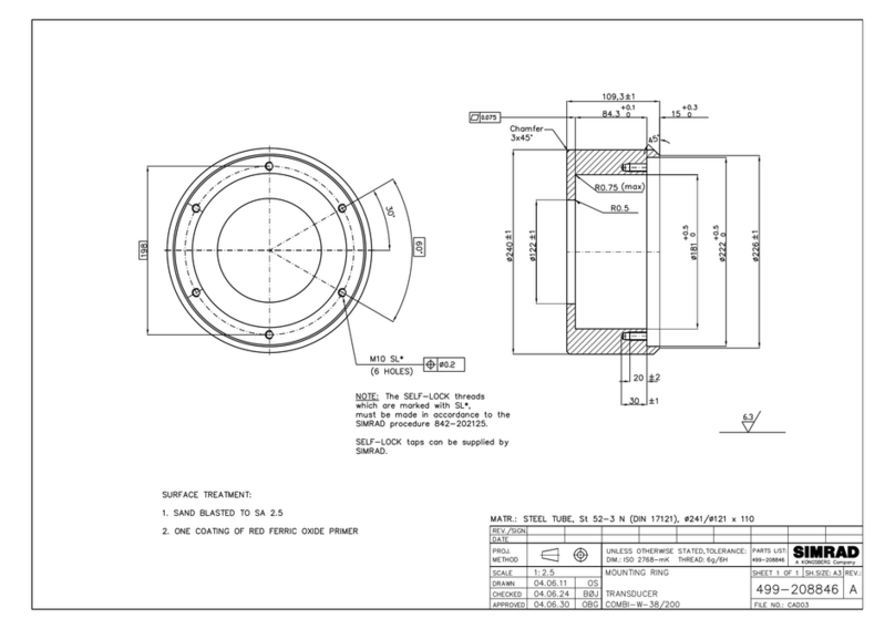 Simrad MOUNTING RING COMBI-W-38-200 - SCHEMA REV A User manual