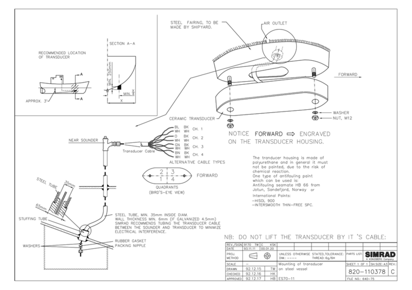 Simrad MOUNTING ON STEEL VESSEL - SCHEMA REV C manual