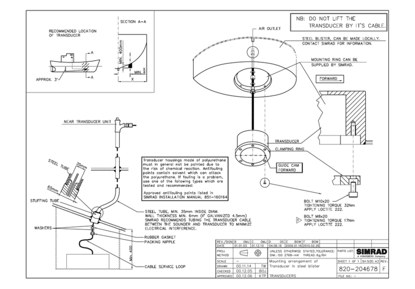 Simrad MOUNTING ARRANGEMENT - SCHEMA REV F manual
