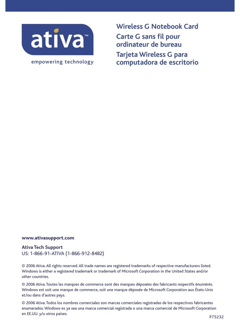 Ativa Wireless-G USB Network Adapter Quick install guide