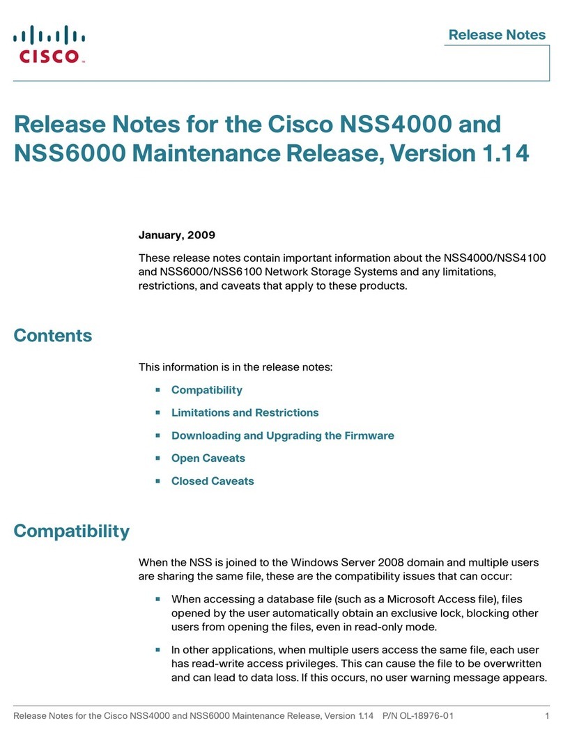 Cisco NSS4100 - Gigabit Storage System release note