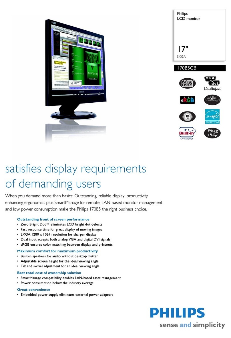 Philips 170B5CB - Brilliance - 17" LCD Monitor User manual