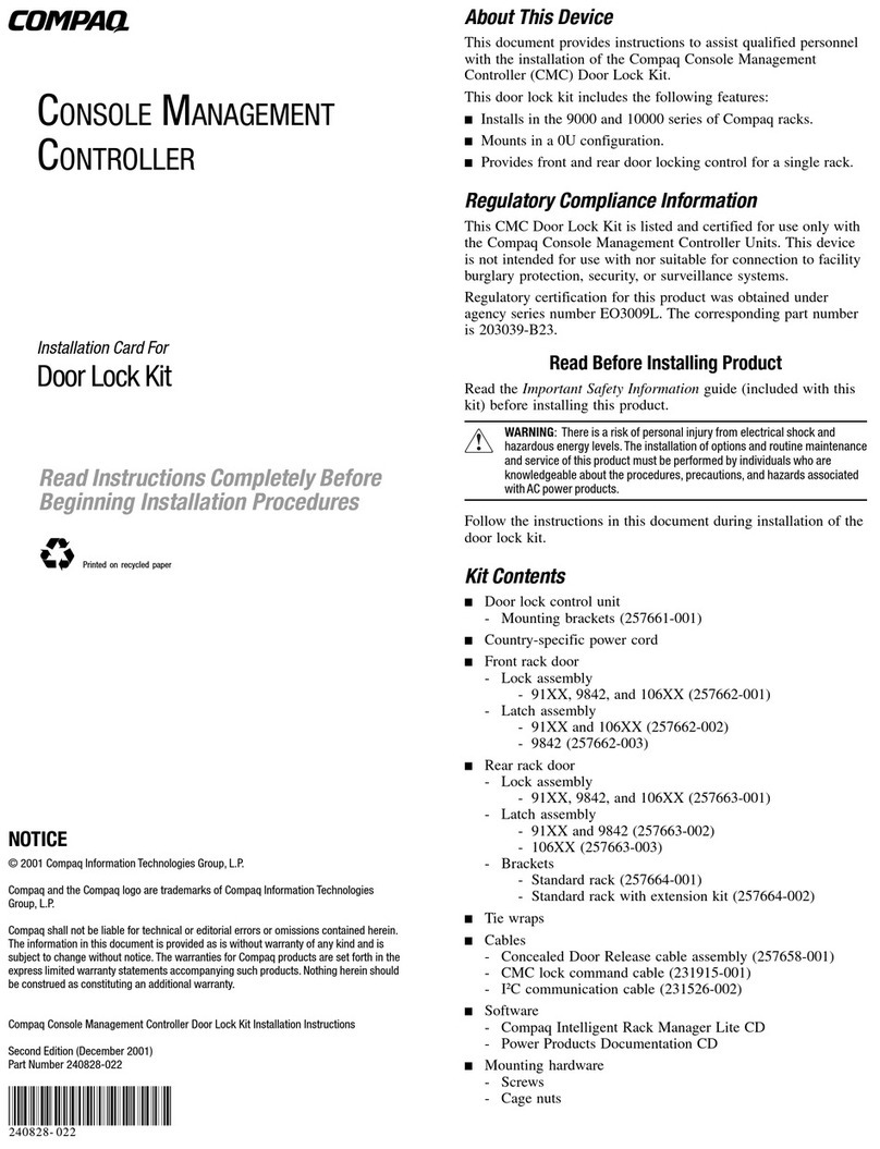 Compaq 203039-B21 - Console Management Controller Installation