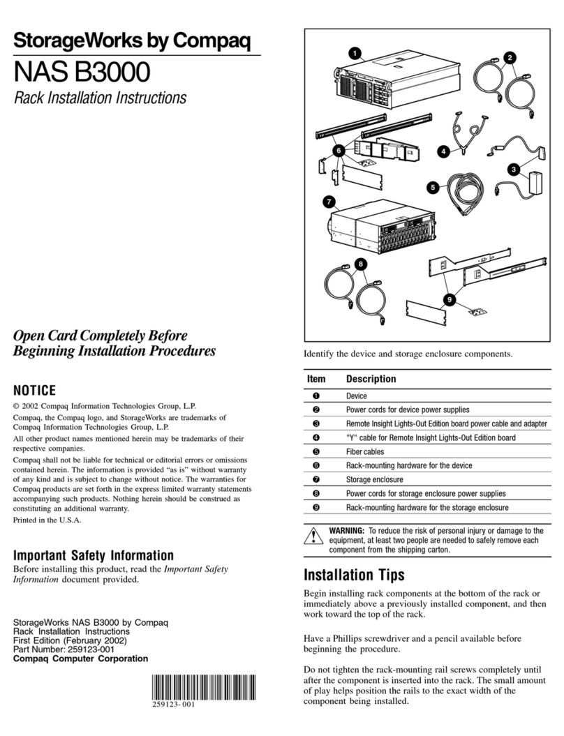 Compaq 230050-001 - StorageWorks NAS B3000 Model N900... User manual