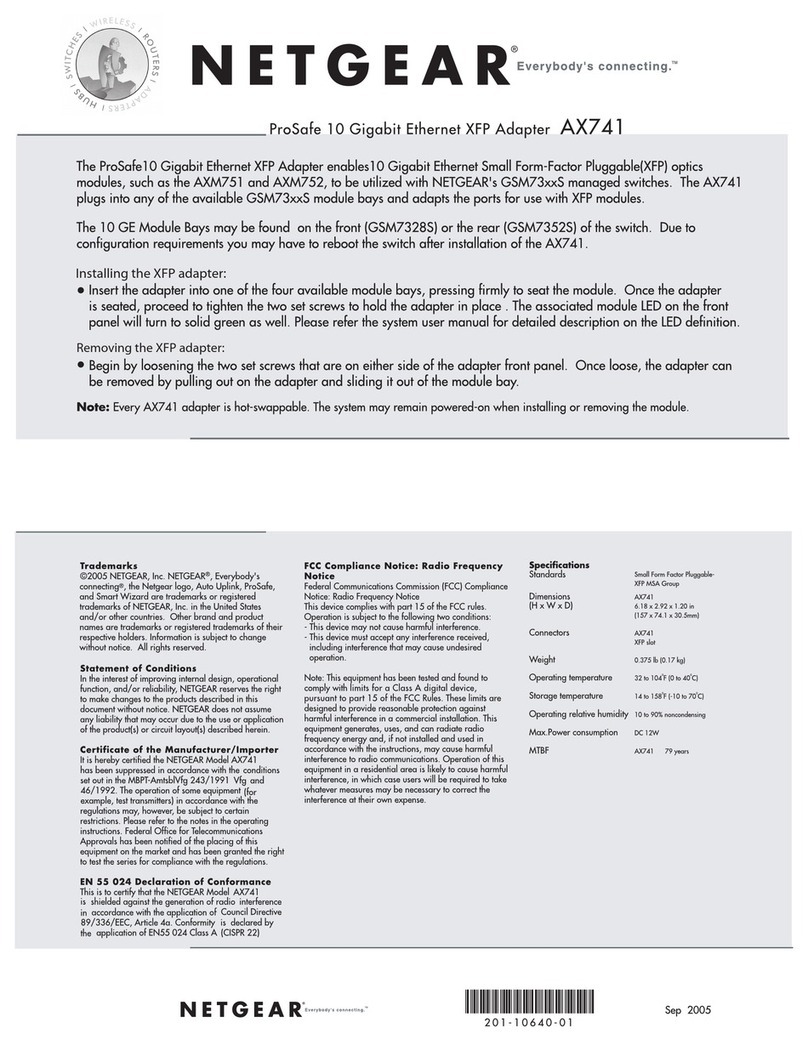 NETGEAR AX741 - ProSafe Expansion Module User manual