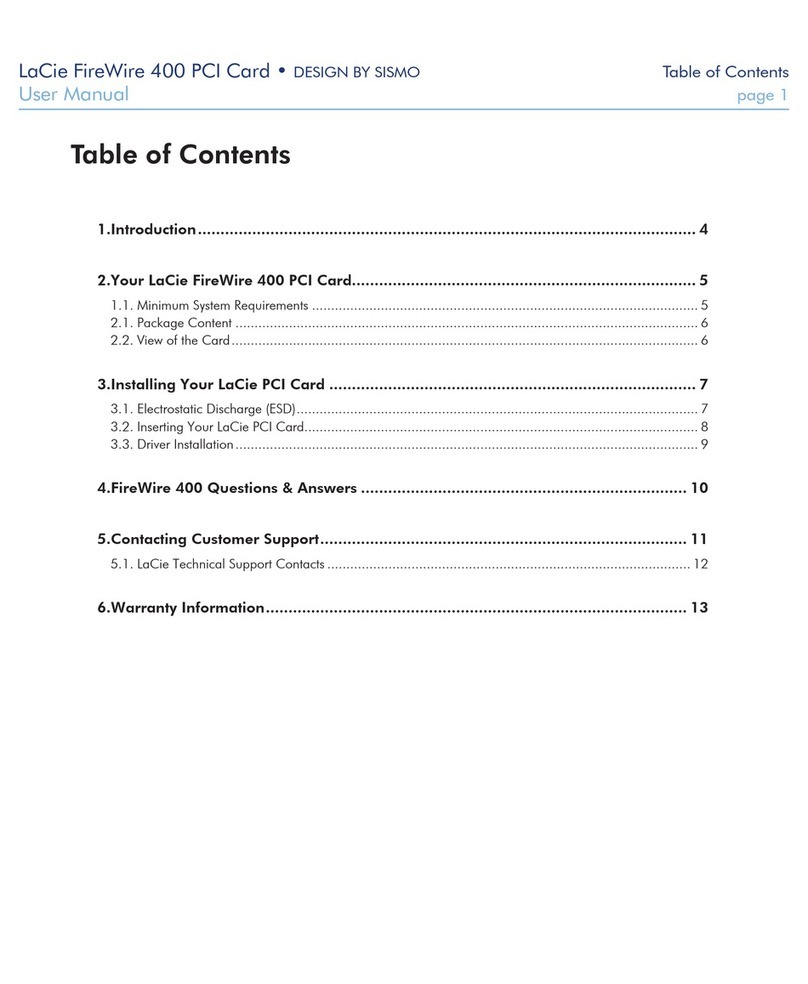 LaCie 130820 - FireWire 400 PCI Card Design user manual