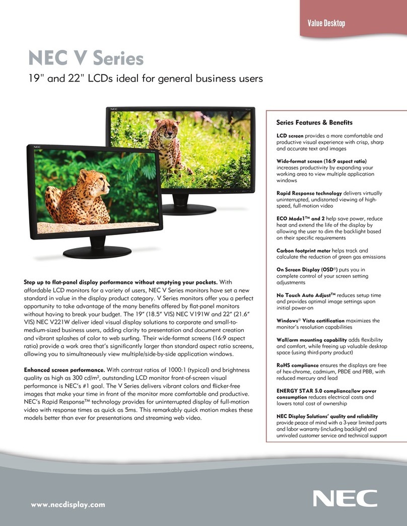 NEC V191W-BK - 19" LCD Monitor User manual